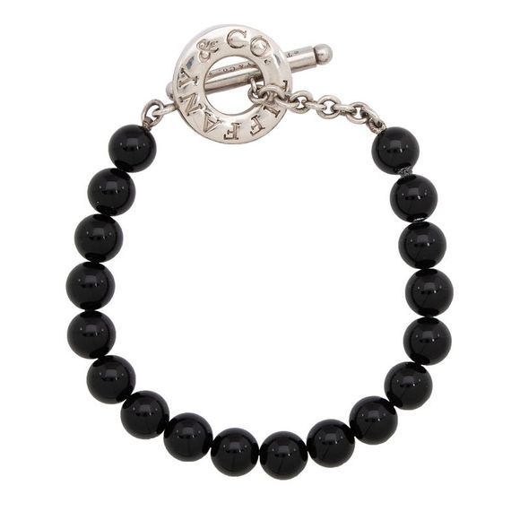 Tiffany & Co. Jewelry - Tiffany & Co. Sterling Silver Onyx Bead Toggle Bracelet